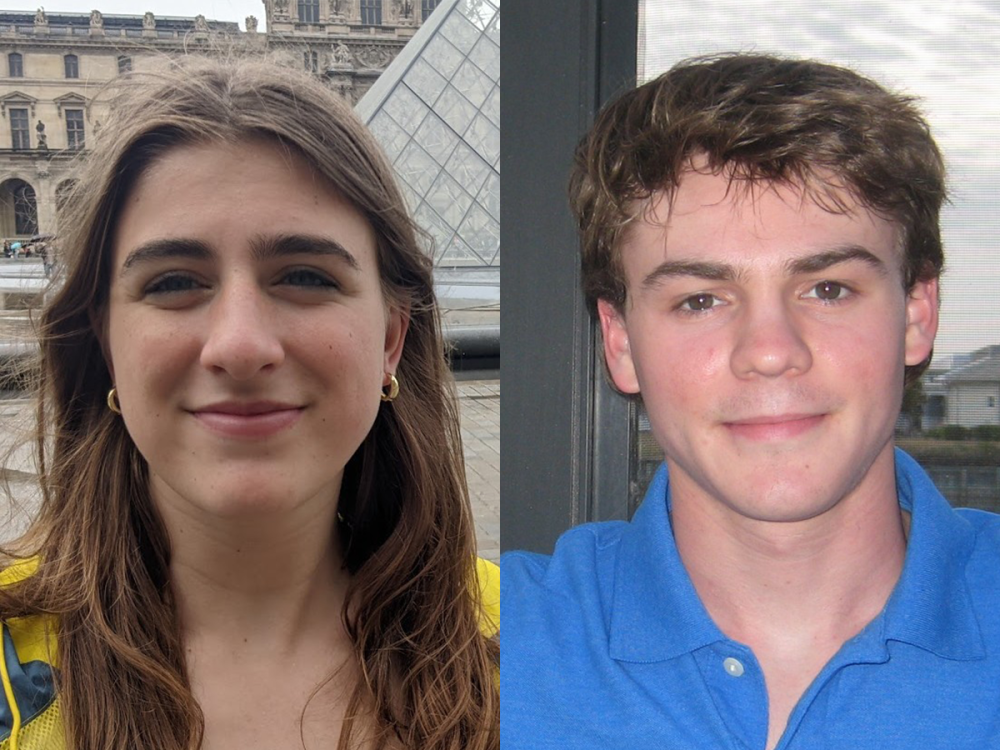 Side-by-side photos of Mary Zelis and Cooper Ofak