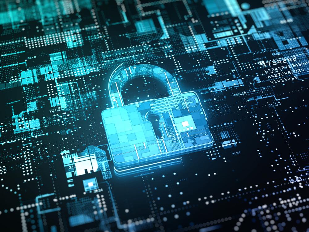 Picture of a lock graphic representing cybersecurity