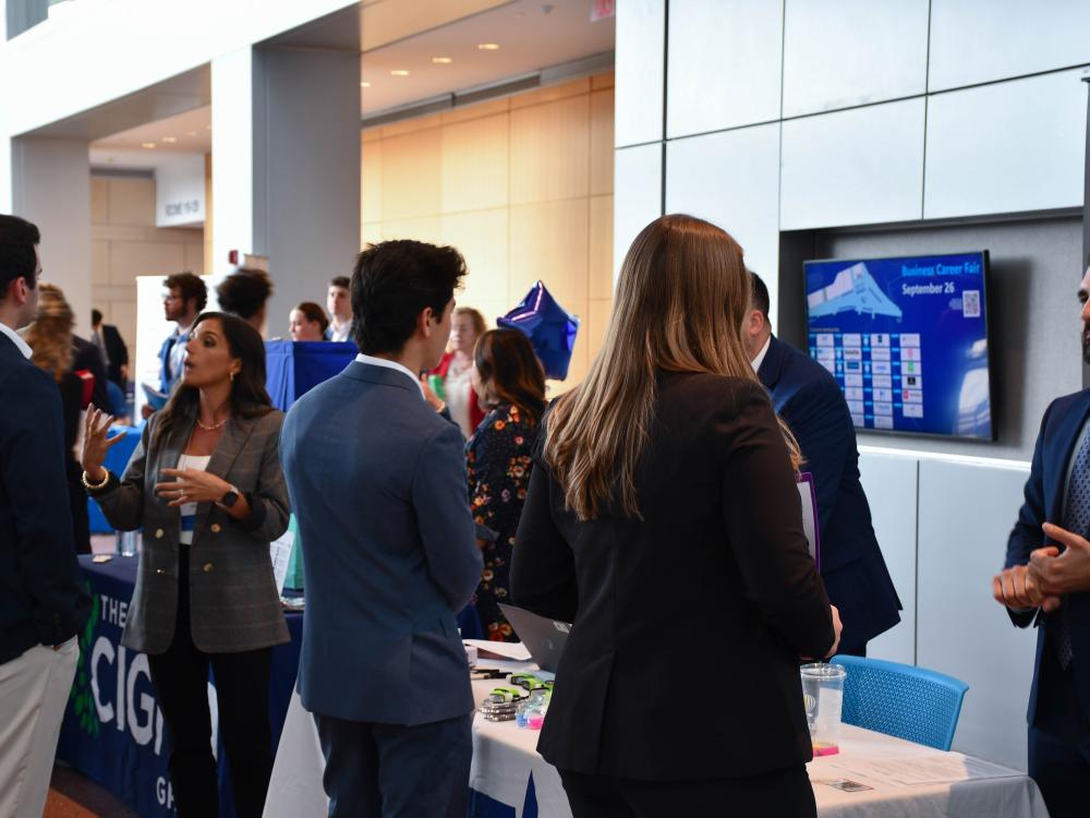 Smeal students interact with corporate recruiters at the Smeal Business Career Fair