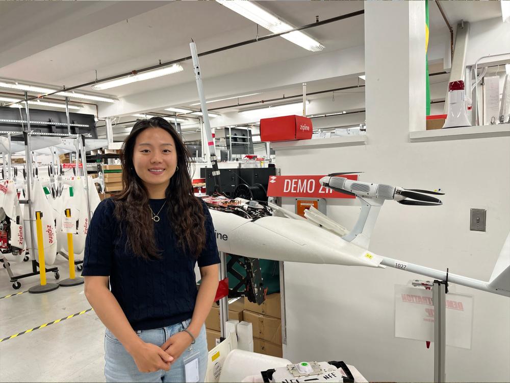 woman standing in a lab