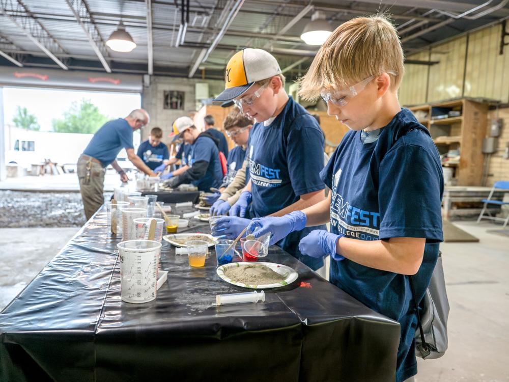 students working in a science lab