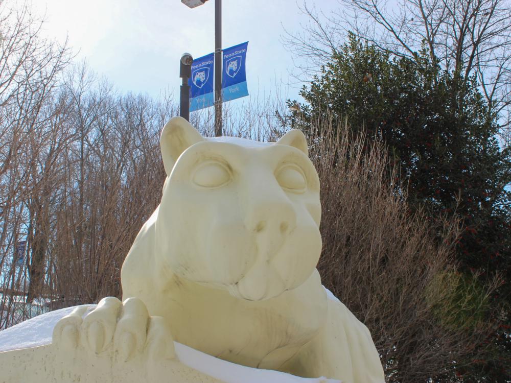 A picture of the Nittany Lion Shrine at Penn State York