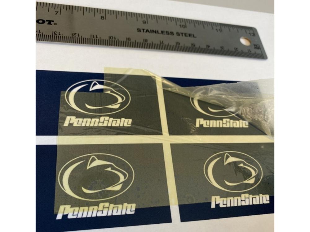 Clear sheet over the vintage Penn State athletic mark