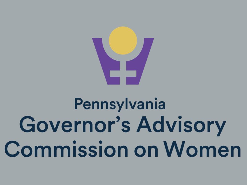 Logo for the Pennsylvania Governor’s Advisory Commission on Women, featuring a stylized female symbol above the organization’s name.