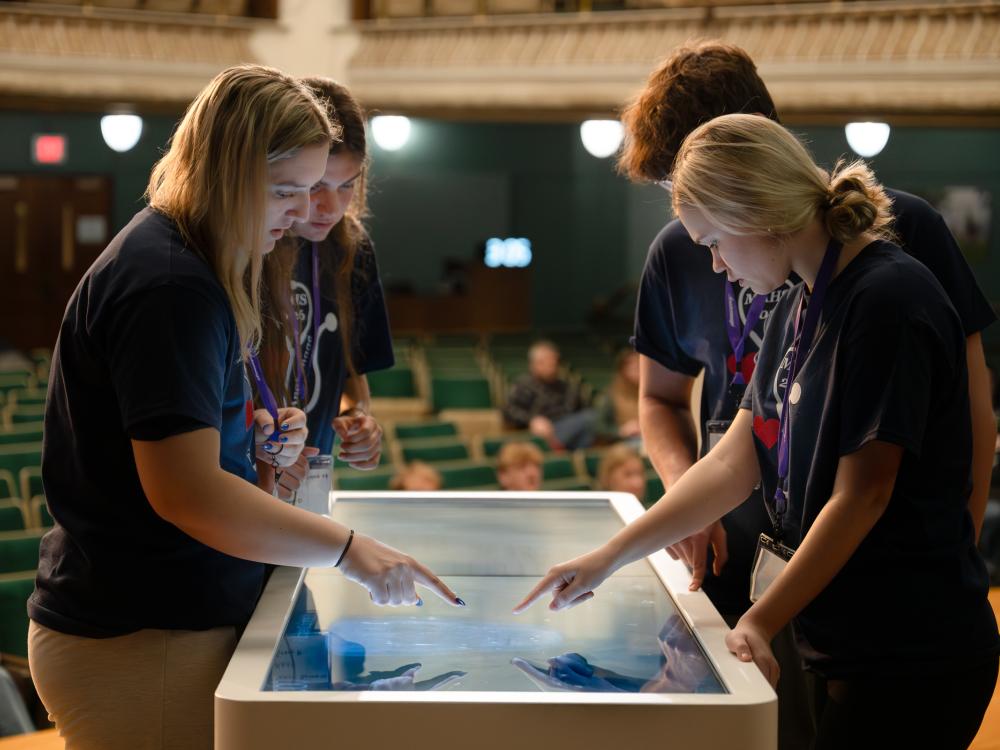 high school students compete at an event