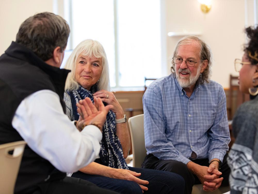 Mark Greenberg and Christa Turksma discussing compassion lecture