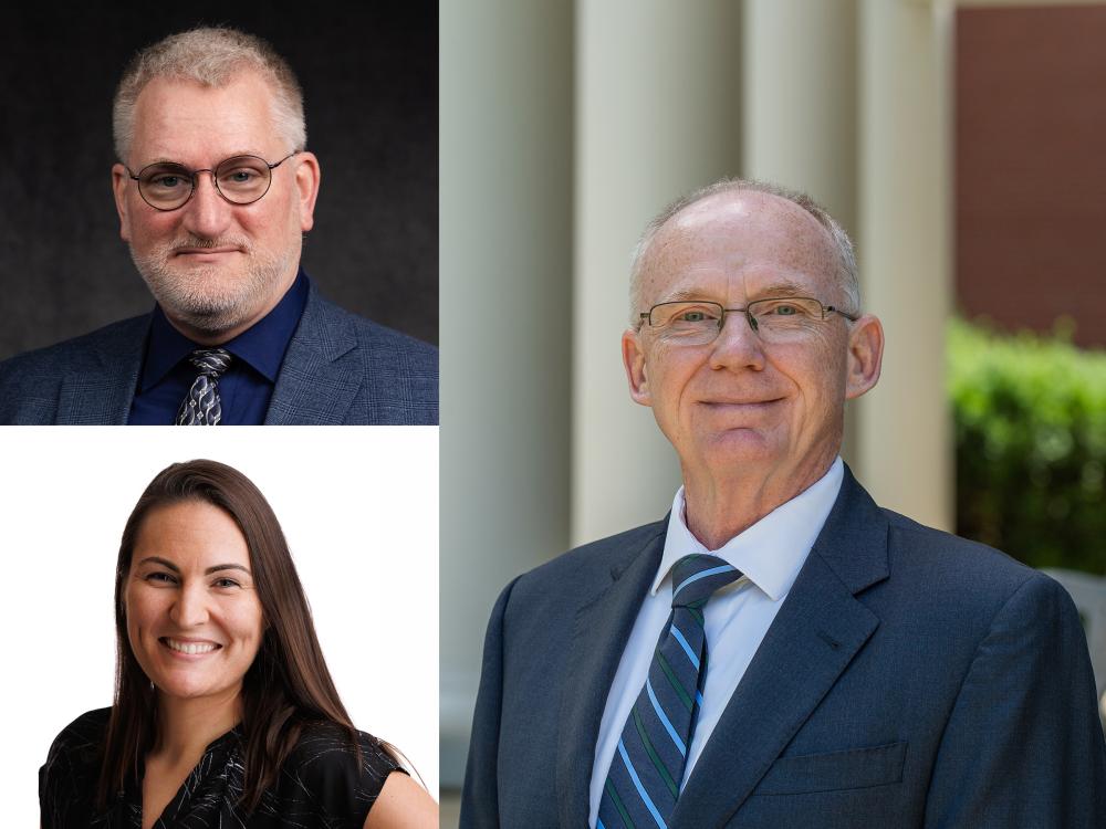 A composite photo of three portraits of the award recipients