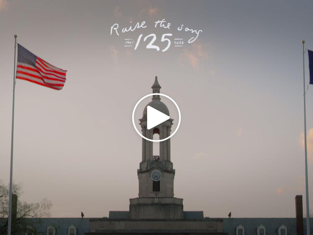 A screenshot of a video that commemorates the 125th anniversary of the Penn State alma mater