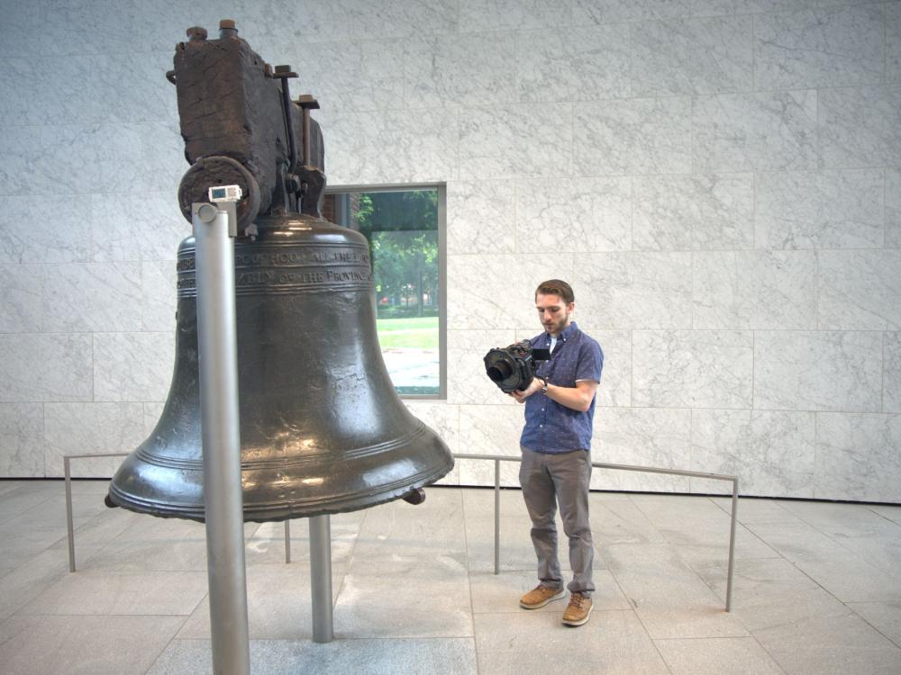A Penn State Behrend researcher creates a digital scan of the Liberty Bell.
