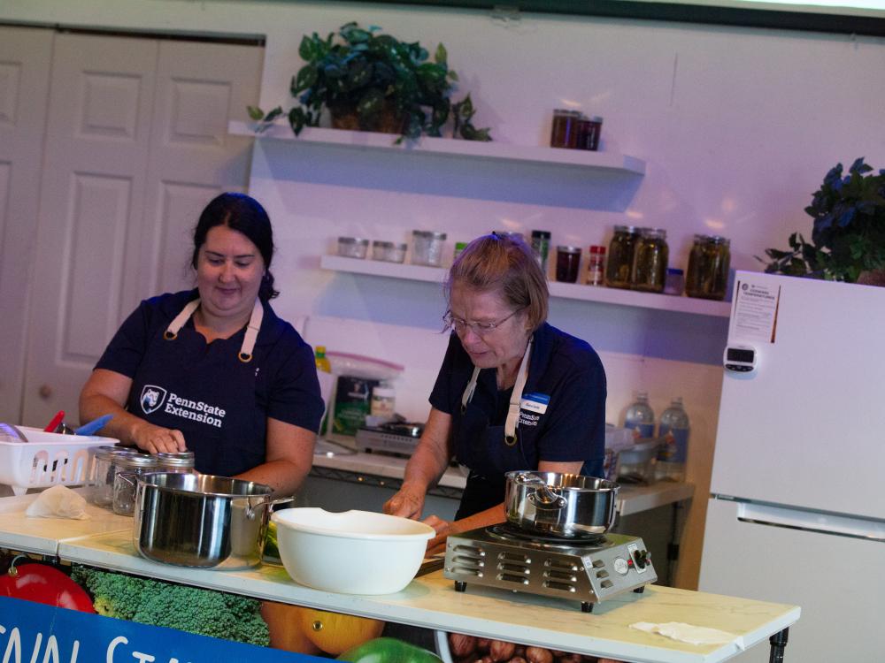 A food demonstration occurring at the Ag Progress Day's Family Room