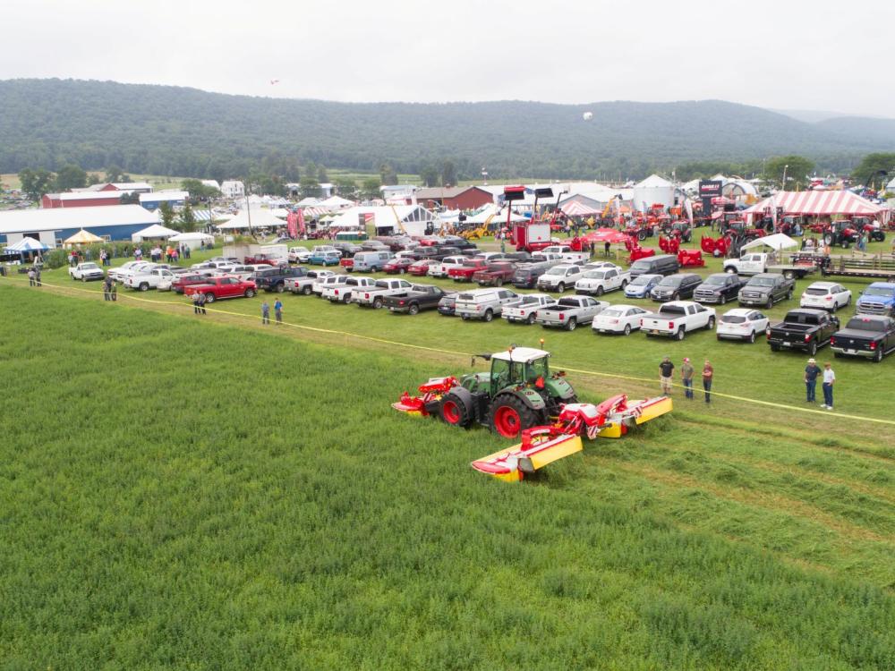 Hay mowing demonstration at Ag Progress Days.