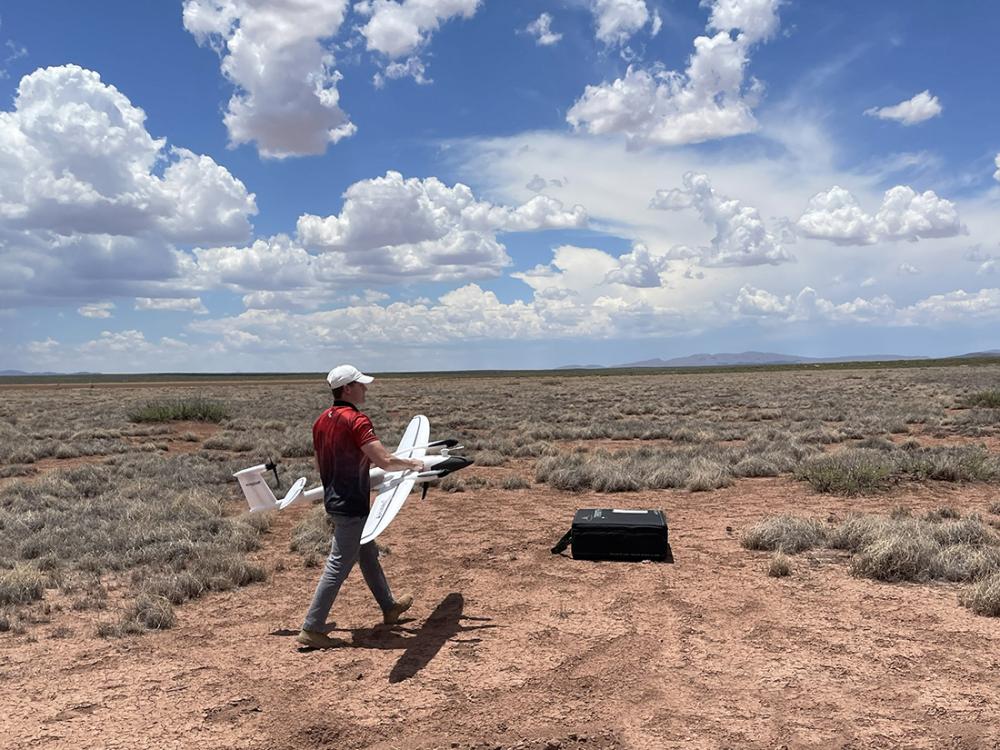 Person in arid surroundings