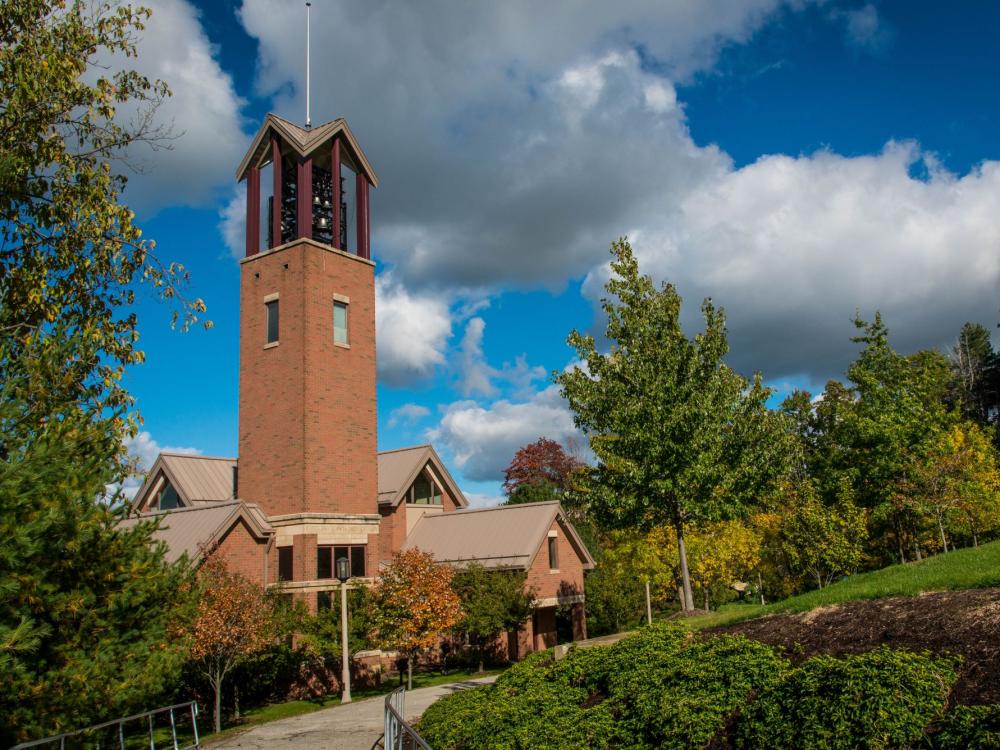 The Smith Chapel and carillon bell tower at Penn State Behrend
