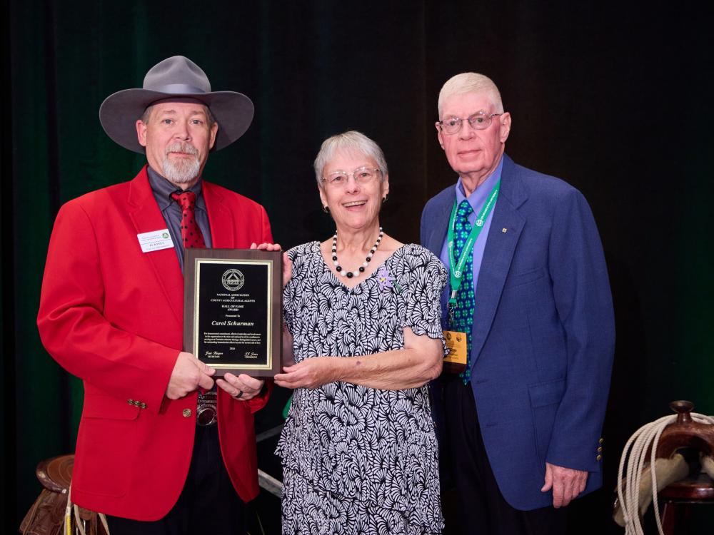 Carol Schurman was inducted into the NACAA Hall of Fame for exceptional service.