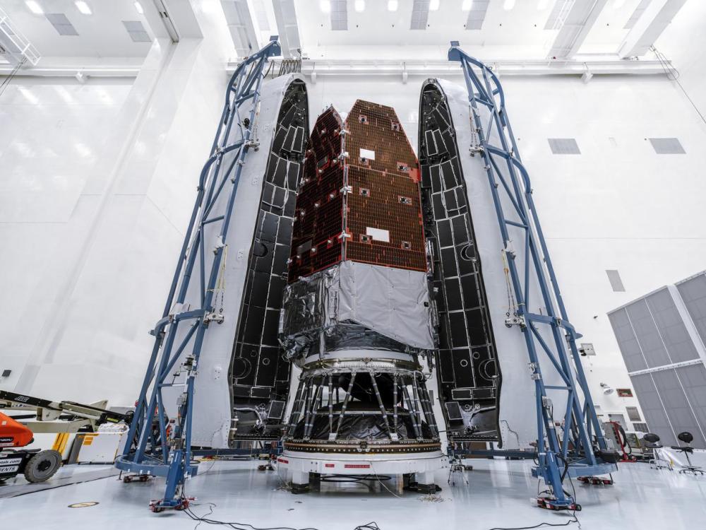 A large structures surrounds a telescope