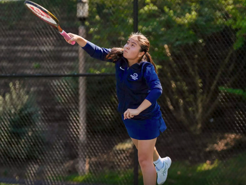 Woman playing tennis