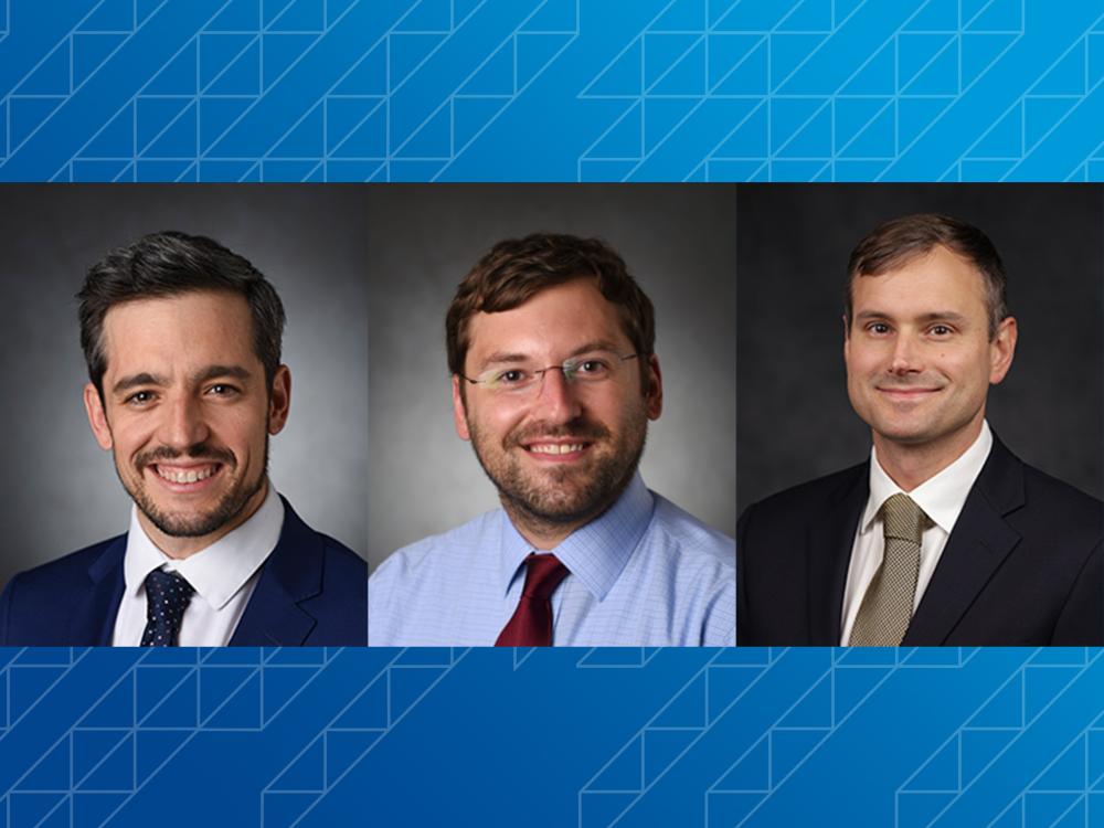 Headshots of Christian Peco, Christopher Kube and Gregory Pavlak