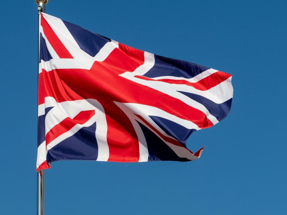Union Jack flag on flagpole