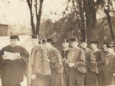 Marsh White and others stand for a portrait at Penn State's 1926 commencement.