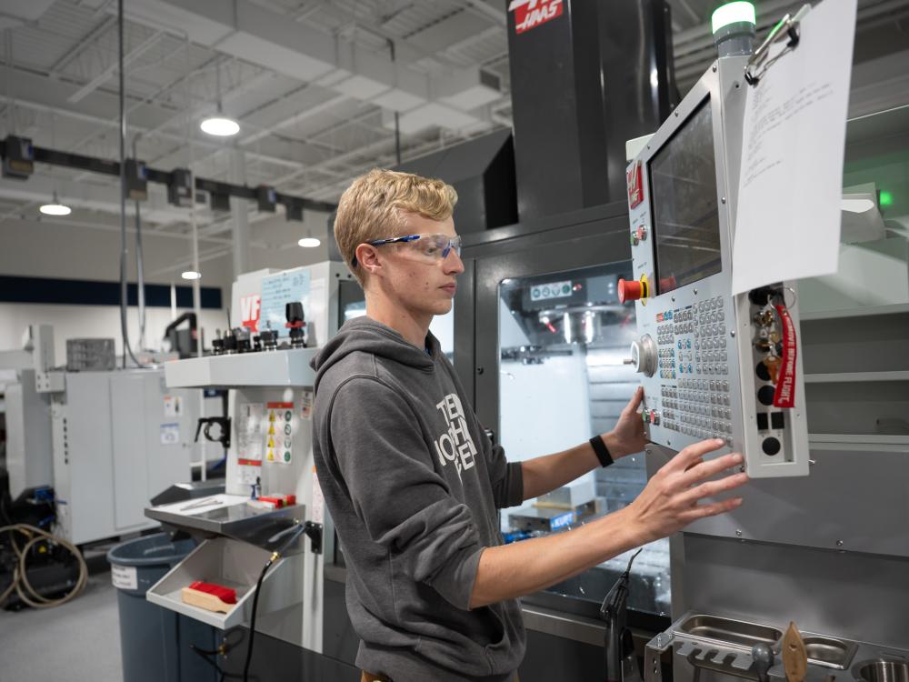 A student works in a lab