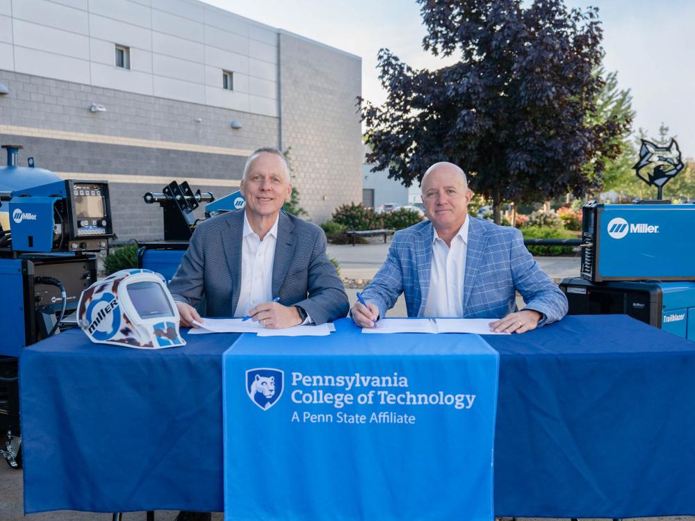 Miller Electric Mfg. and Penn College sign agreement