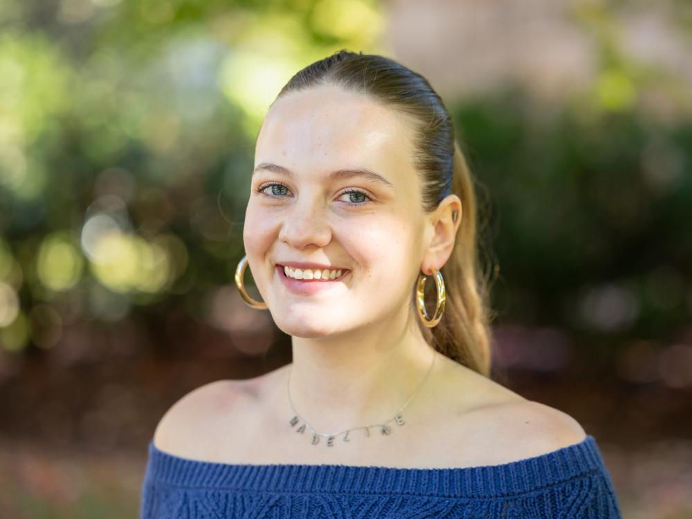 Madeline Shanafelt smiles while standing outdoors on Penn State’s University Park campus.