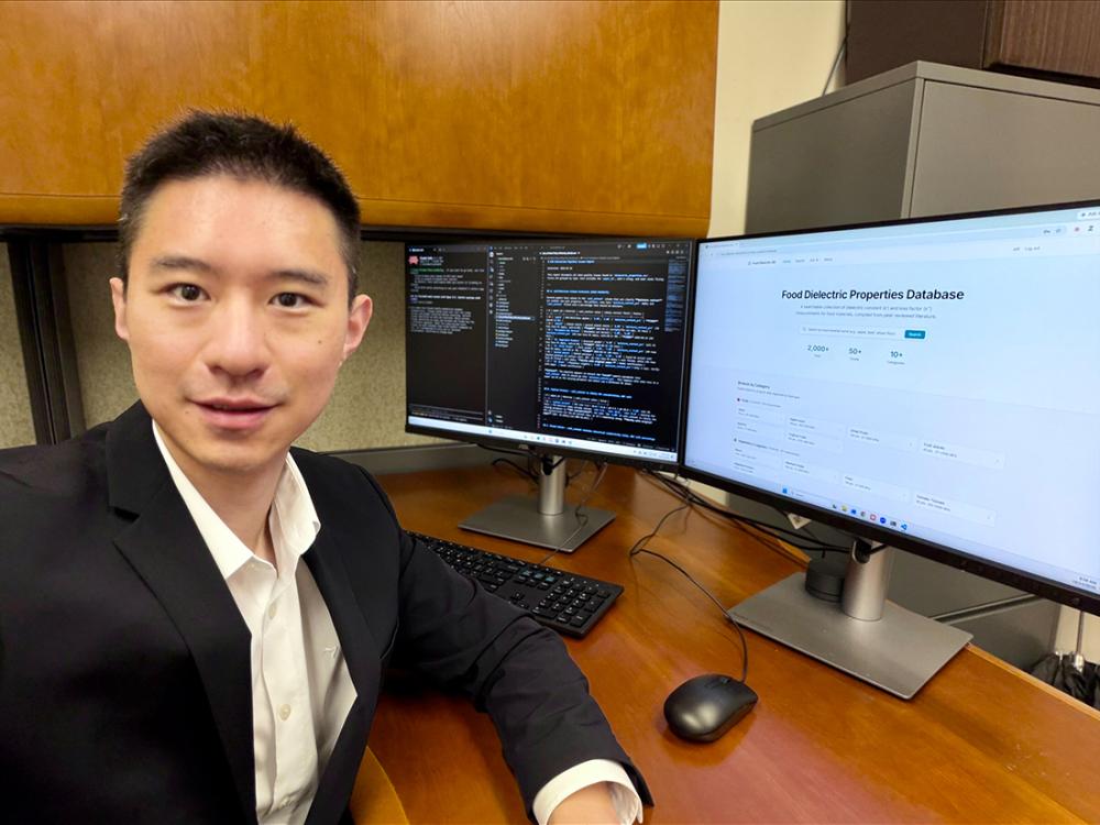 researcher with computer