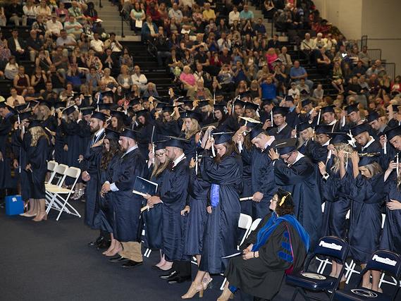 119 graduates of the class of 2019 gather at Penn State Fayette for commencement.
