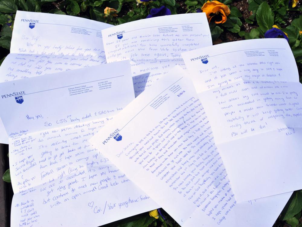 Letters written in 2010 by members of the Schreyer Honors College's Class of 2014