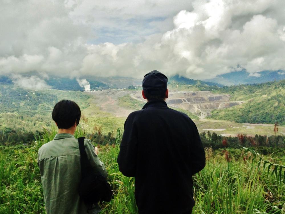 A gold mine is visible on the hillside in the high mountain, tropical forests of Papua New Guinea. Penn State researchers found elevated levels of heavy metals in streams and rivers near the mine.