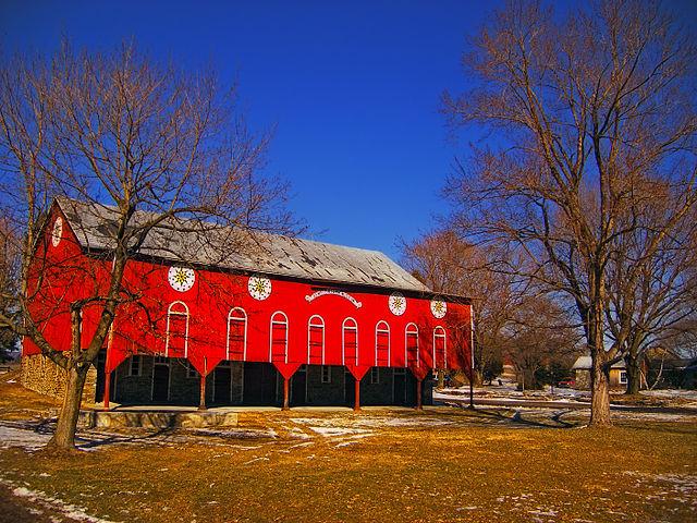 barn with hex signs