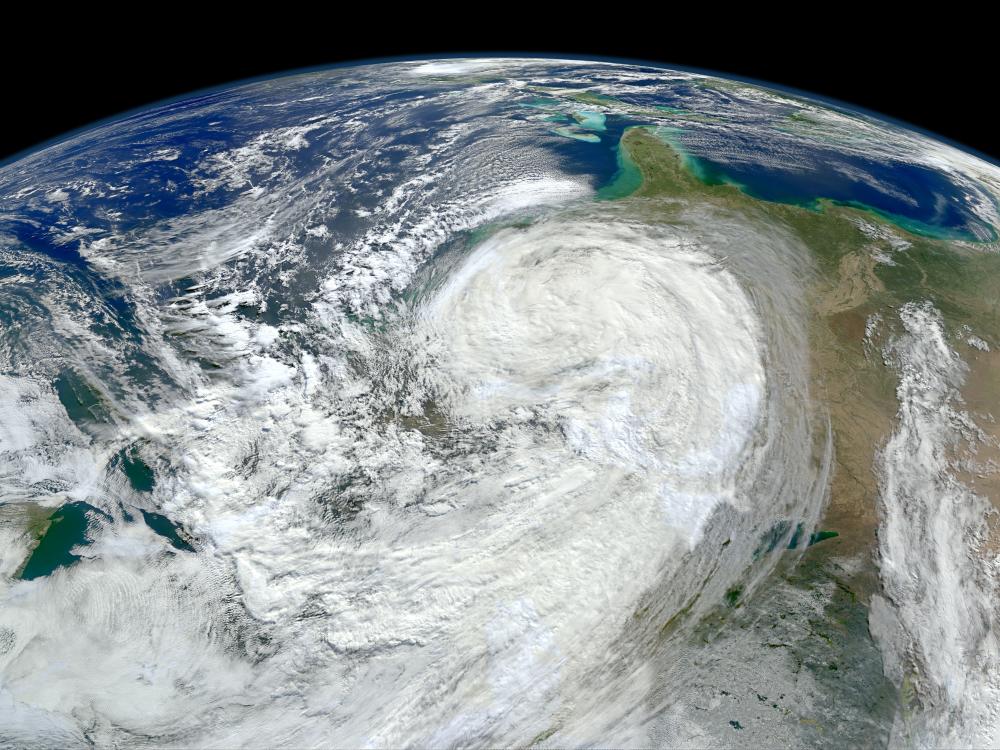 Aerial view of Hurricane Sandy