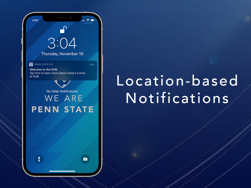 Penn State Go:  Location-based notifications is now available