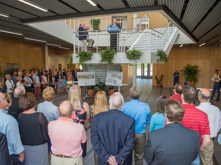 Penn State Behrend Chancellor Ralph Ford dedicates the Advanced Manufacturing and Innovation Center.