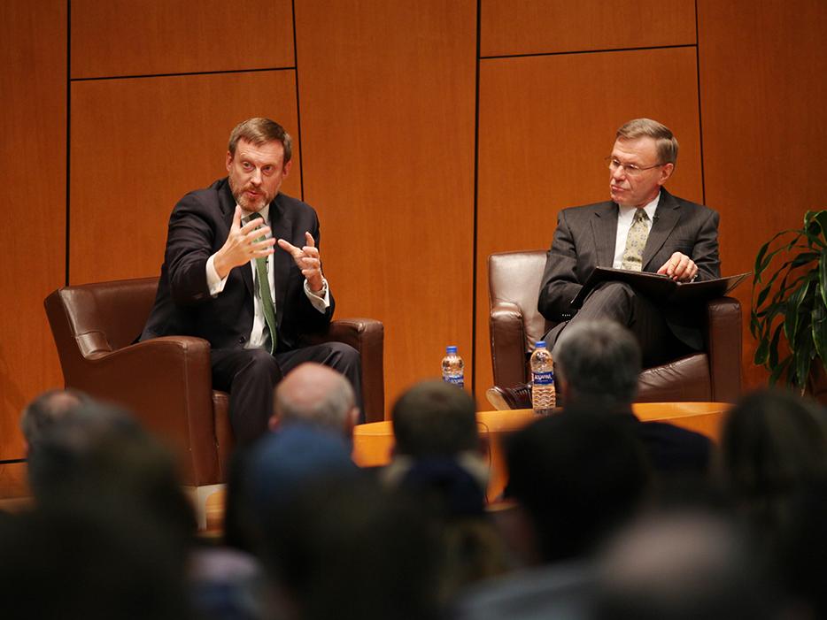 Former NSA Director Michael Rogers and CSRE Director James W. Houck