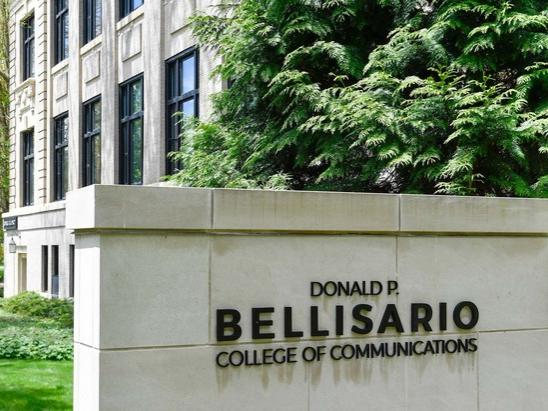 Bellisario College sign