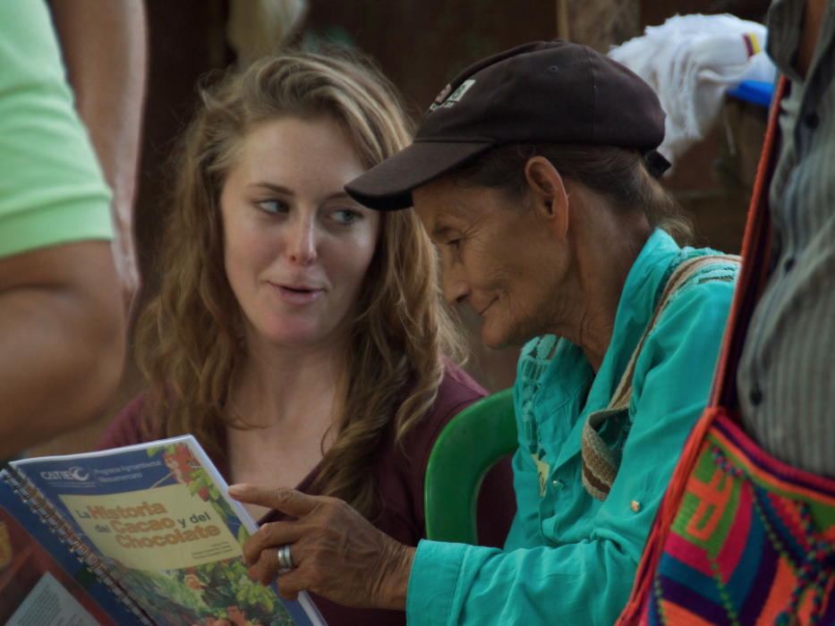 Penn State grad student Megan Baumann with Colombian