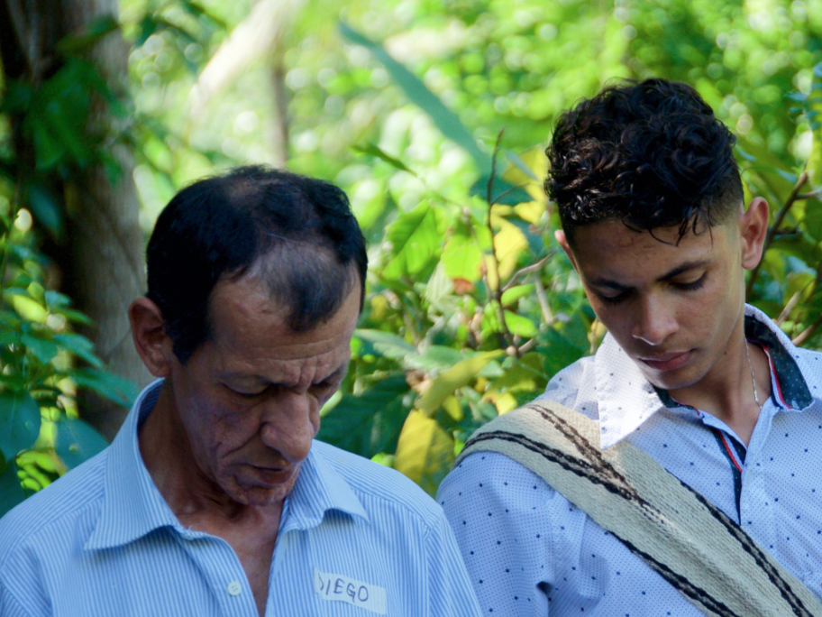 father and son at cacao boot camp