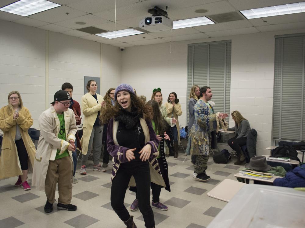 Students dancing