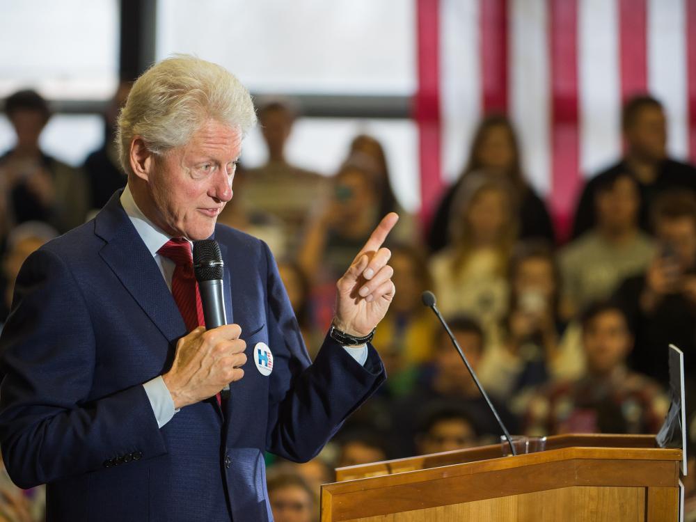 Former president Bill Clinton spoke to a jam-packed crowd of more than 1,200 on the campus of Penn State Behrend on Friday, April 8.