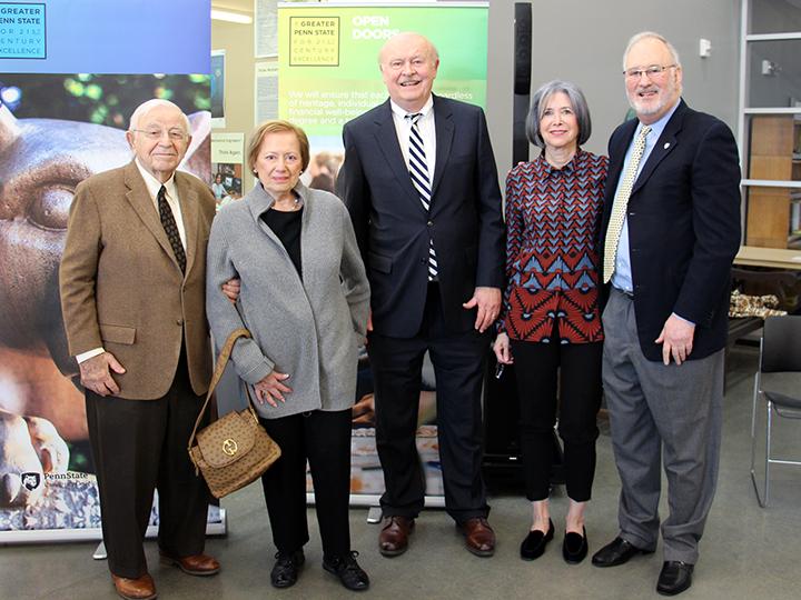 The Cohens and Hammels stand with Chancellor Hillkirk