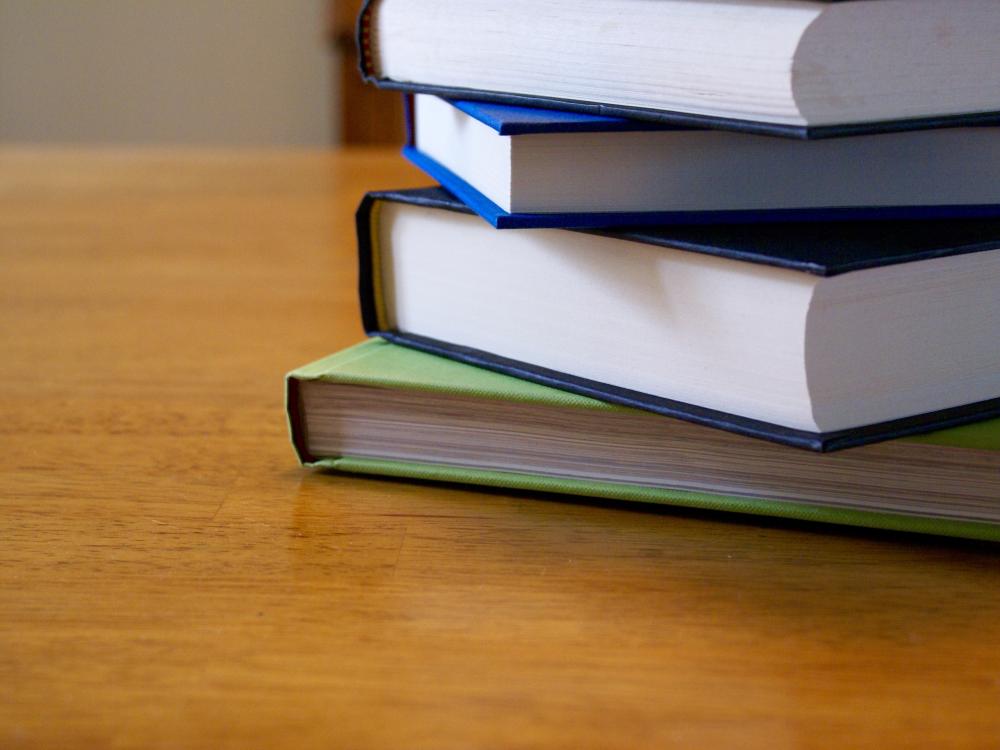 Books on table