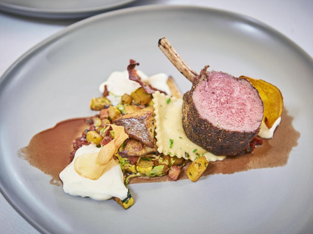 A view of plated venison dish