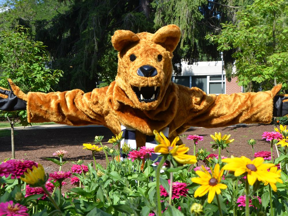 Nittany Lion with flowers