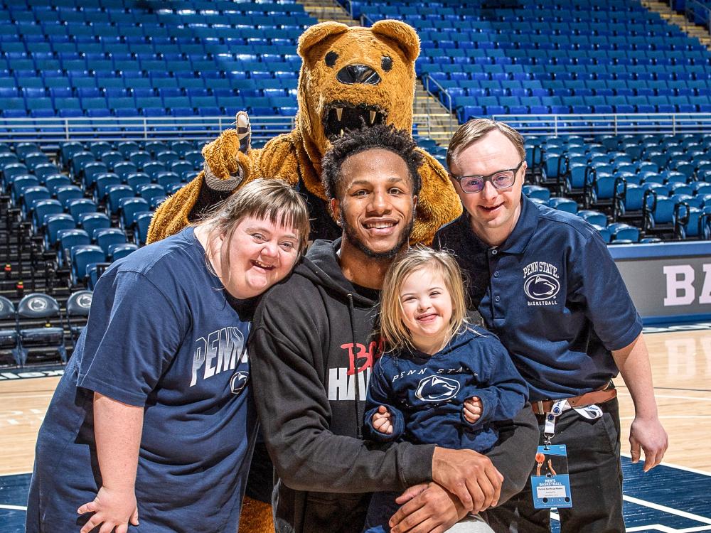 group of individuals with the Nittany Lion