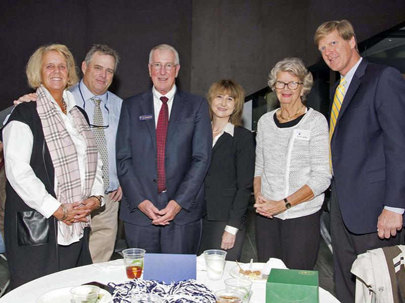 William Easterling, dean of the College of Earth and Mineral Sciences, Susan Sinnott, head of the Materials Science and Engineering Department, meet with members of the Edward Steidle family. 