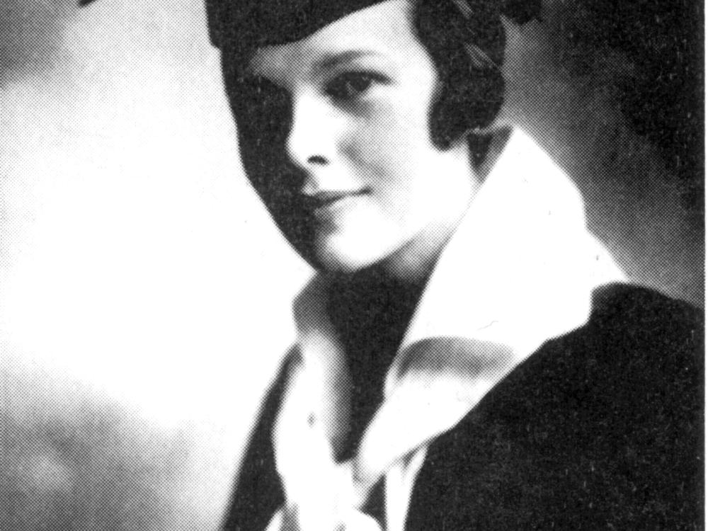 Amelia Earhart in cap and gown