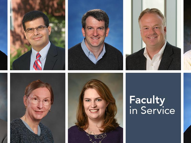 Headshots of each faculty member featured in the article