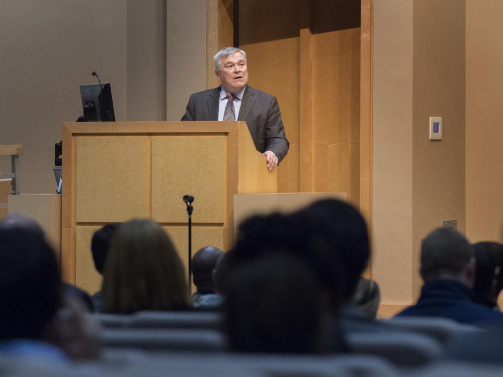 President Barron at First Amendment discussion