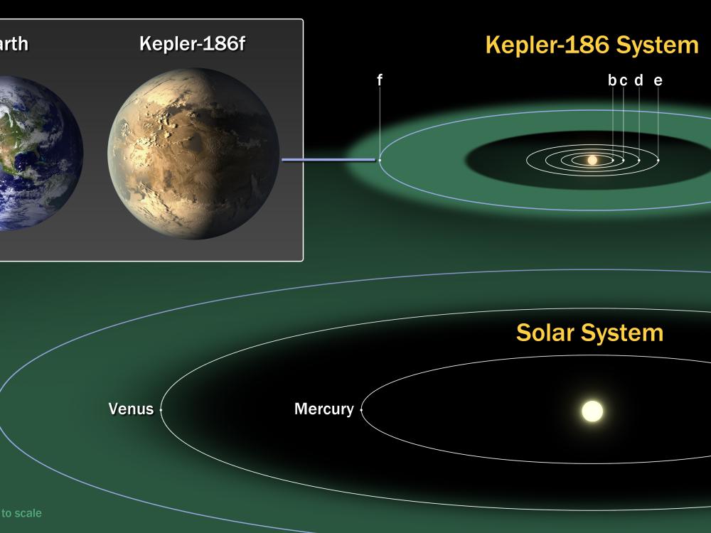 Chart comparing sizes of planets